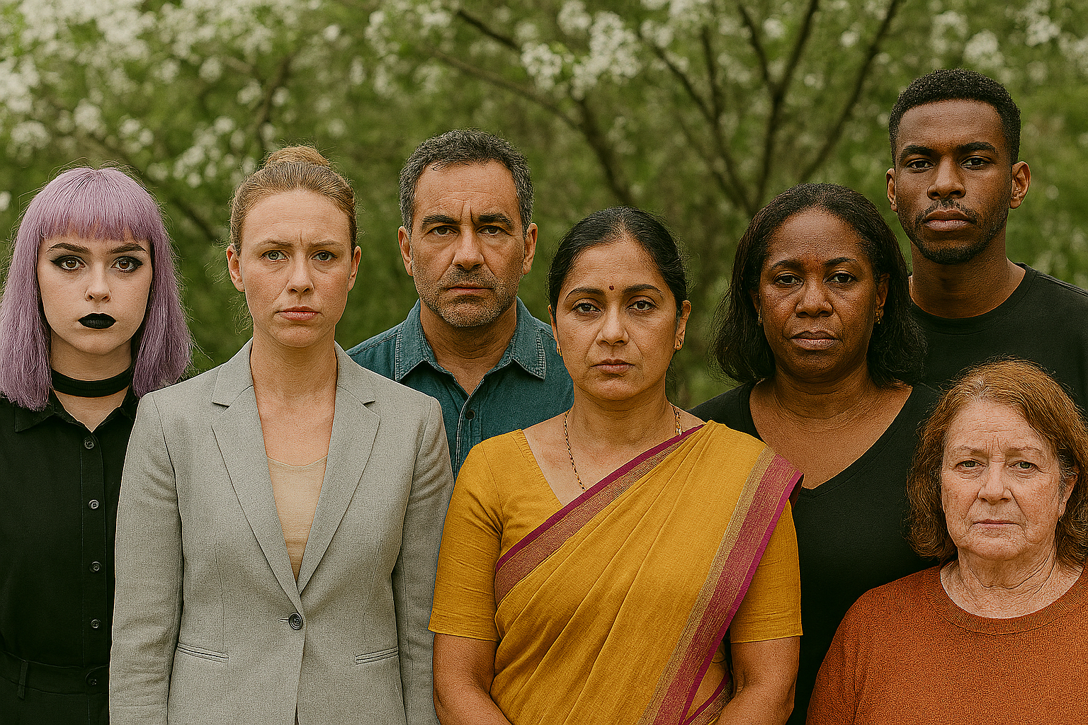 Diverse group of adults representing survivors of abuse